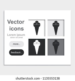 Icecream placed on web page template flat vector icon.