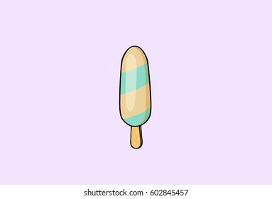 Icecream, pop art, cartoon hand drawn illustration.