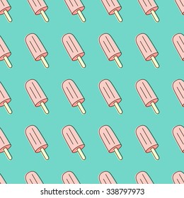 Ice-cream seamless pattern.