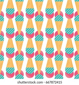 Ice-cream Seamless Pattern in Scandinavian Style for print, fabric and creative design. Vector illustration
