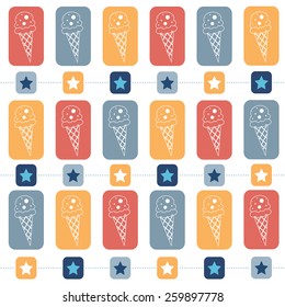 Ice-cream seamless  pattern, vector format
