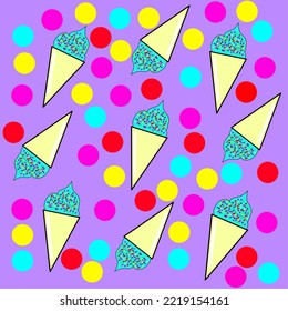 Icecream seamless pattern vector illustration