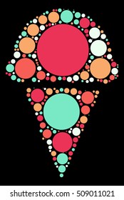 icecream shape vector design by color point