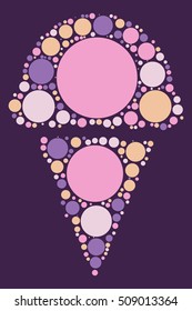 icecream shape vector design by color point