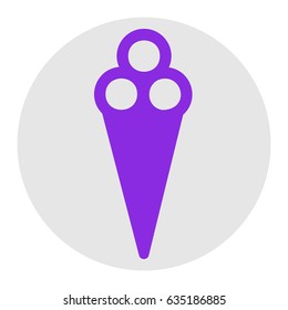 Ice-cream sign. Eat sign. Vector. Violet flat icon on light gray circle at white background. Isolated.