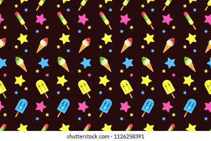 ice-cream star eskimo different colors