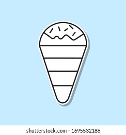 Ice-cream sticker icon. Simple thin line, outline vector of party icons for ui and ux, website or mobile application