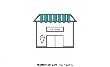 Icecream store sign vector illustration