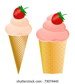 ice-cream with strawberry