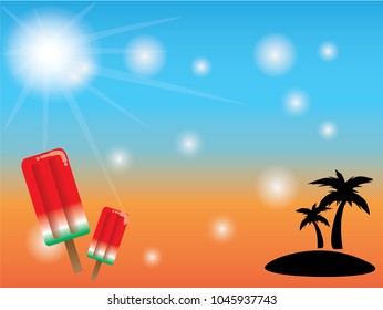 Ice-cream summer background vector.
