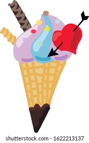 icecream sweet cold heart valentine symbol