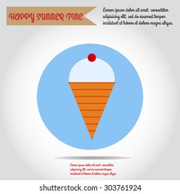 Ice-cream, sweets, vector, flat.