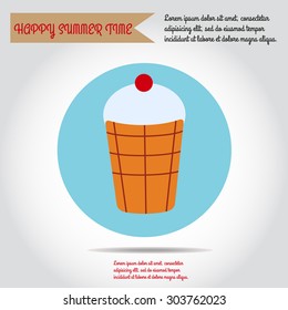 Ice-cream, sweets, vector, flat.