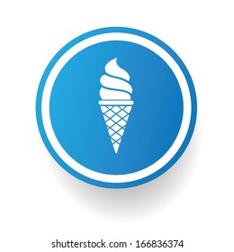 Icecream symbol button on White background,vector