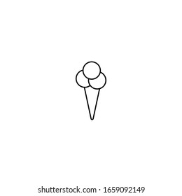 Eiscreme, dünne Linie Symbol einzeln auf weißem Hintergrund, Kontursymbol EPS Vektorillustration