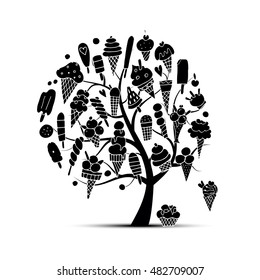 Icecream tree, sketch for your design