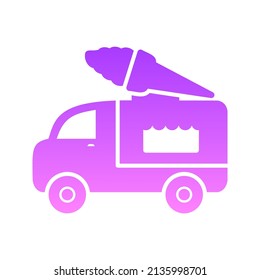 Icecream Van Glyph Gradient Icon Design