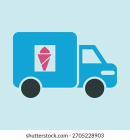 Icecream Van Vector de moda inteligente encantador diseño increíble útil Ilustración de fondo colorido.eps
