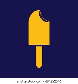 Ice-cream vector icon. Blue background