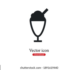 Ice-cream vector icon. Editable stroke. Symbol in Line Art Style for Design, Presentation, Website or Apps Elements, Logo. Pixel vector graphics - Vector