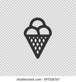 Icecream vector icon EPS 10. Simple isolated summer symbol on transparent background.