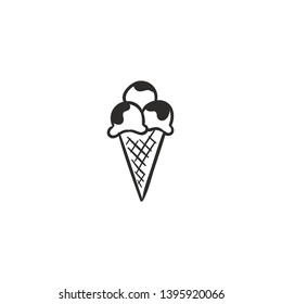 Ice-cream vector icon. Ice cream symbol. Linear style sign for mobile concept and web design. Ice-cream symbol illustration. Pixel vector graphics - Vector.

