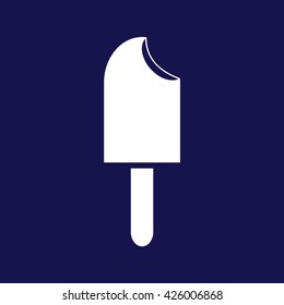 Ice-cream vector icon illustration. Blue background