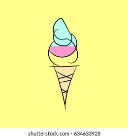 Ice-cream. Vector illustration.