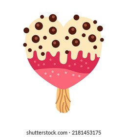 Eiscreme-Vektorgrafik in schönen Farben einzeln auf weißem Hintergrund. Vektorgrafik für Webdesign oder Print. Eis im hellen Cartoon-Stil.