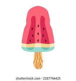 Icecream vector in nice colors isolated on white background. Vector illustration for web design or print. Ice cream in bright cartoon style.