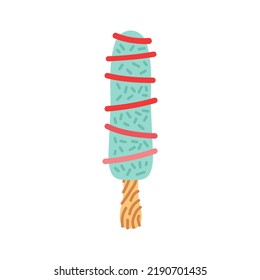 Eiscreme-Vektorgrafik in schönen Farben einzeln auf weißem Hintergrund. Vektorgrafik für Webdesign oder Print. Eis im hellen Cartoon-Stil.