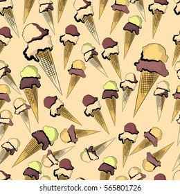 Ice-cream vector pattern