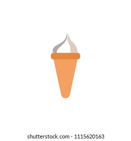 ice-cream in waffle  horn colored illustration. Element of colored food icon for mobile concept and web apps. Detailed ice-cream in waffle  horn icon can be used for web and mobile on white background