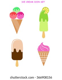 Ice-creams and popsicles icons set design colored isolated on white background vector illustration 