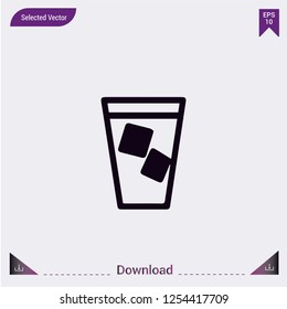 Iced beverage vector icon. Modern, simple, isolated, flat best quality icon for web site designs or mobile apps. Vector illustration.
