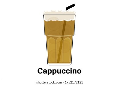 Iced cappuccino coffee, Drinks menu in the restaurant