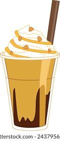 Iced caramel coffee Frappuccino dessert