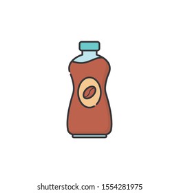 iced coffee bottle design, drink breakfast beverage shop morning restaurant theme Vector illustration