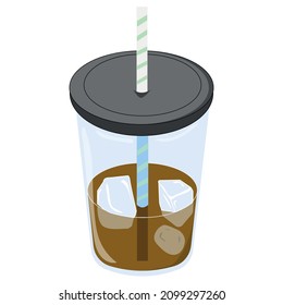 Iced coffee or cola vector illustration