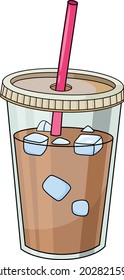 Iced Coffee cup cartoon vector illustration