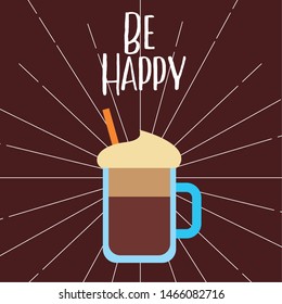 Iced coffee design, Drink breakfast beverage bakery restaurant and shop theme Vector illustration