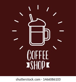 Iced coffee design, Drink breakfast beverage bakery restaurant and shop theme Vector illustration