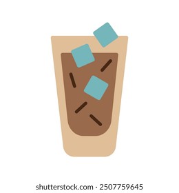 Iced coffee flat clipart vector illustration