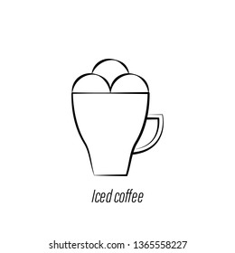 iced coffee hand draw icon. Element of coffee illustration icon. Signs and symbols can be used for web, logo, mobile app, UI, UX
