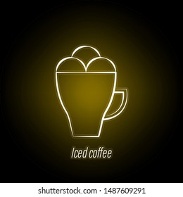 iced coffee hand draw neon icon. Element of coffee illustration icon. Signs and symbols can be used for web, logo, mobile app, UI, UX
