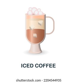 Iced Coffee icon. 3d illustration from coffee collection. Creative Iced Coffee 3d icon for web design, templates, infographics and more