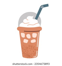 Cute vector illustration of hot and iced coffee to go cup doodle