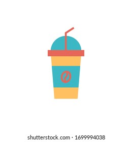 icono de café helado ilustración de estilo plano. aislado sobre fondo blanco