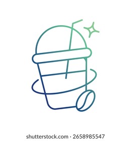 Icono de café helado con fondo blanco Ilustración de stock de Vector