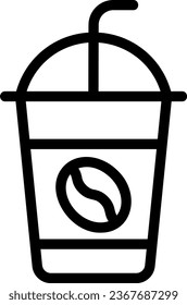 iced coffee line icon illustration vector